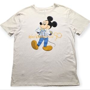 Disney 50th Anniversary Hong Kong Exclusive Mickey Mouse White Shirt Size Medium